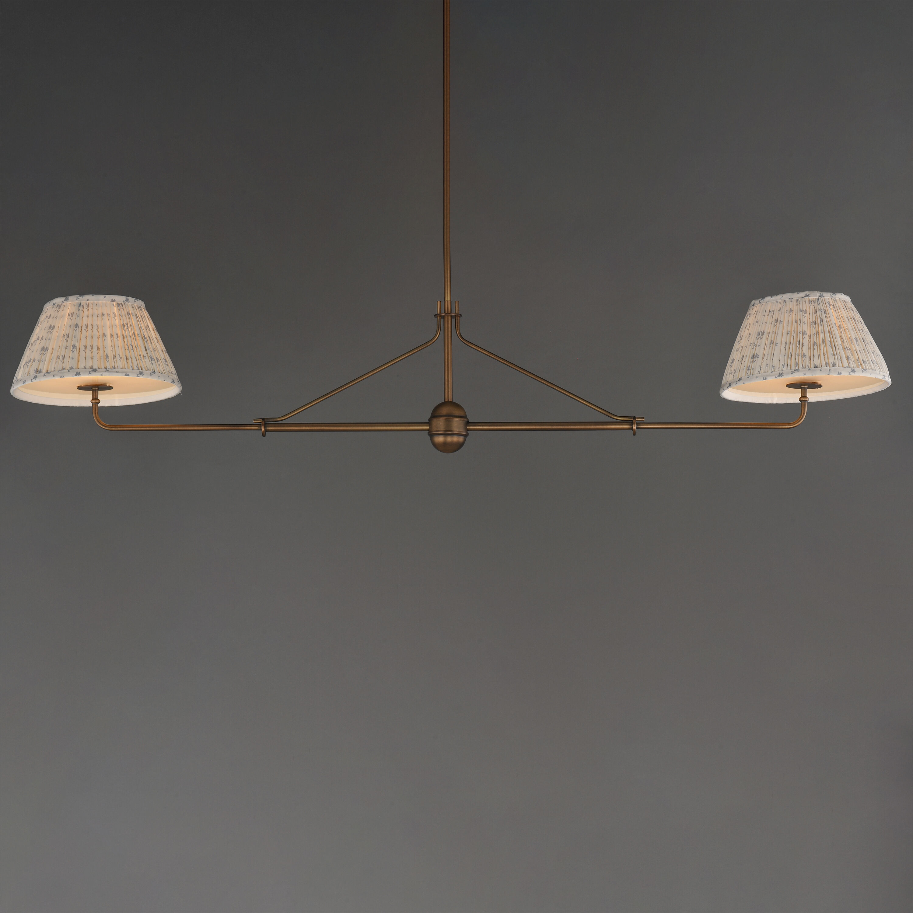 Dunbridge 2 Light 62 inch Weathered Brass Linear Pendant Ceiling Light