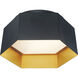 Honeycomb LED 16 inch Black and Gold Flush Mount Ceiling Light