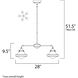 New School LED 28 inch Satin Nickel Down Light Chandelier Ceiling Light