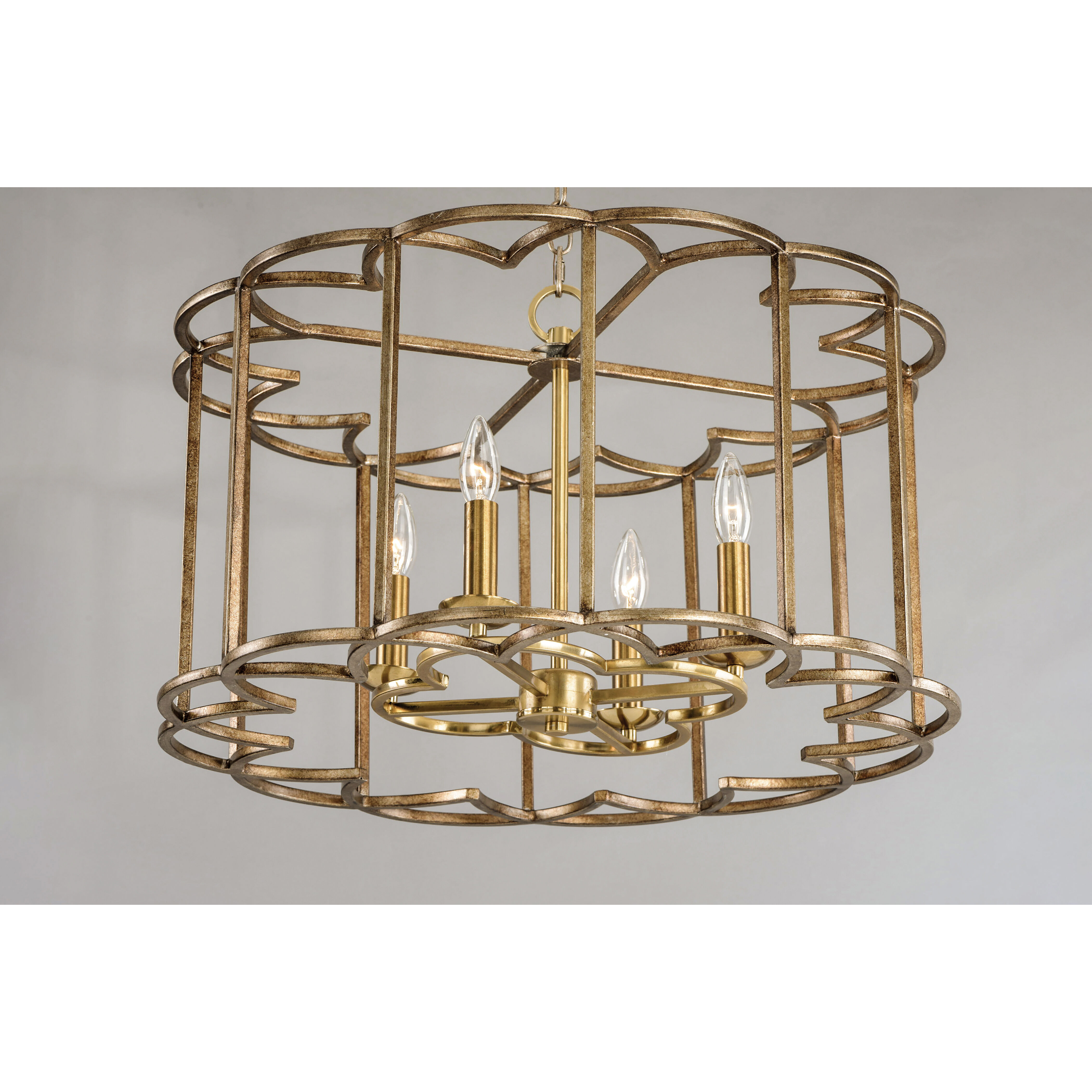 Helix 4 Light 24 inch Bronze Fusion Single-Tier Chandelier Ceiling Light