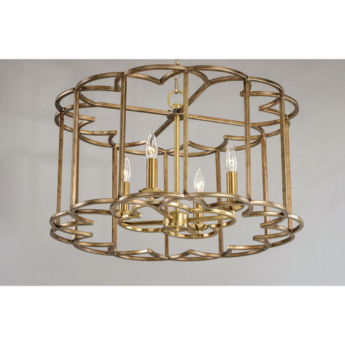 Helix 4 Light 24 inch Bronze Fusion Single-Tier Chandelier Ceiling Light