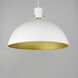 Dawn 1 Light 19.5 inch White and Satin Brass Single Pendant Ceiling Light