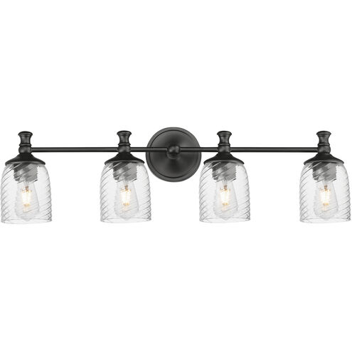 Swirl 4 Light 32.5 inch Black Bath Vanity Wall Light