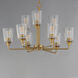 Hudson 9 Light 30 inch Natural Aged Brass Multi-Tier Chandelier Ceiling Light in Clear