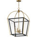 McCadden 4 Light 18.5 inch Black and Natural Aged Brass Entry Foyer Pendant Ceiling Light