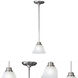 Malaga 1 Light 6 inch Satin Nickel Mini Pendant Ceiling Light in Marble