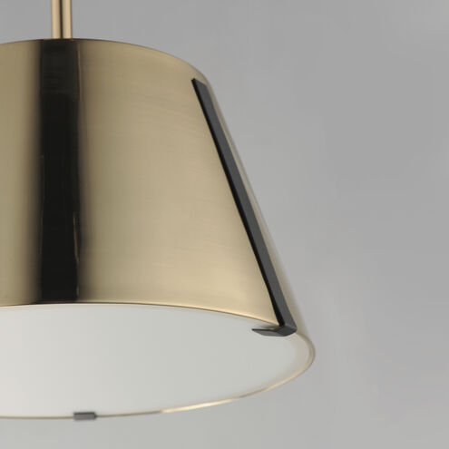 Carlo LED 14 inch Dark Bronze/Leather/Heritage Brass Single Pendant Ceiling Light