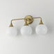 Neve 3 Light 22.5 inch Natural Aged Brass Bath Vanity Wall Light