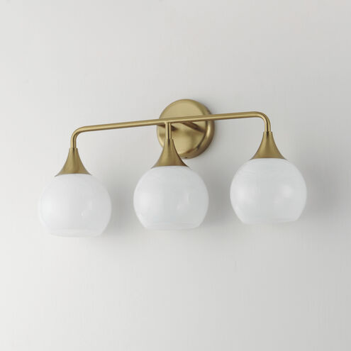 Neve 3 Light 22.5 inch Natural Aged Brass Bath Vanity Wall Light