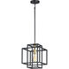 Liner 1 Light 9.75 inch Black and Satin Brass Single Pendant Ceiling Light