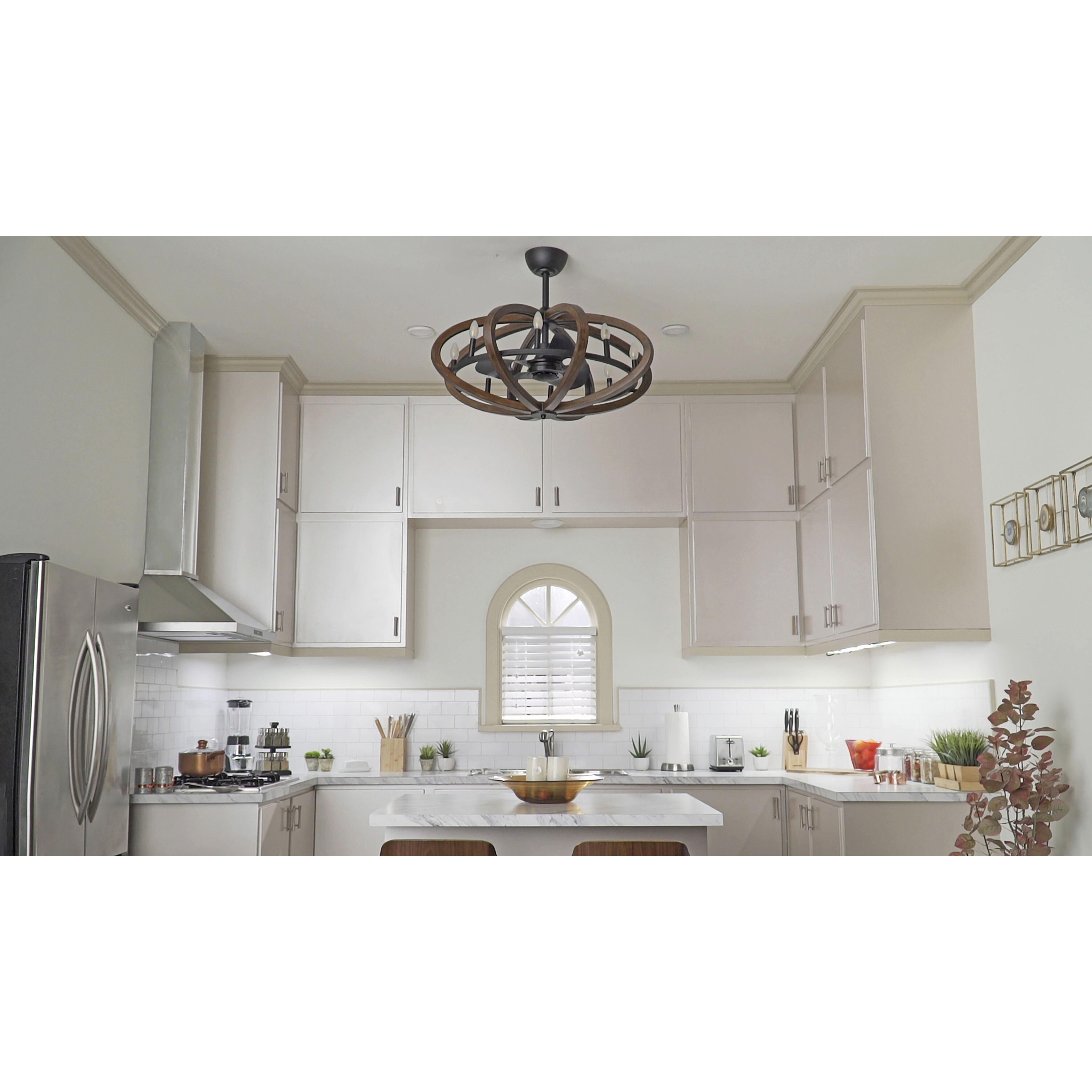 Ceiling fan over store kitchen island