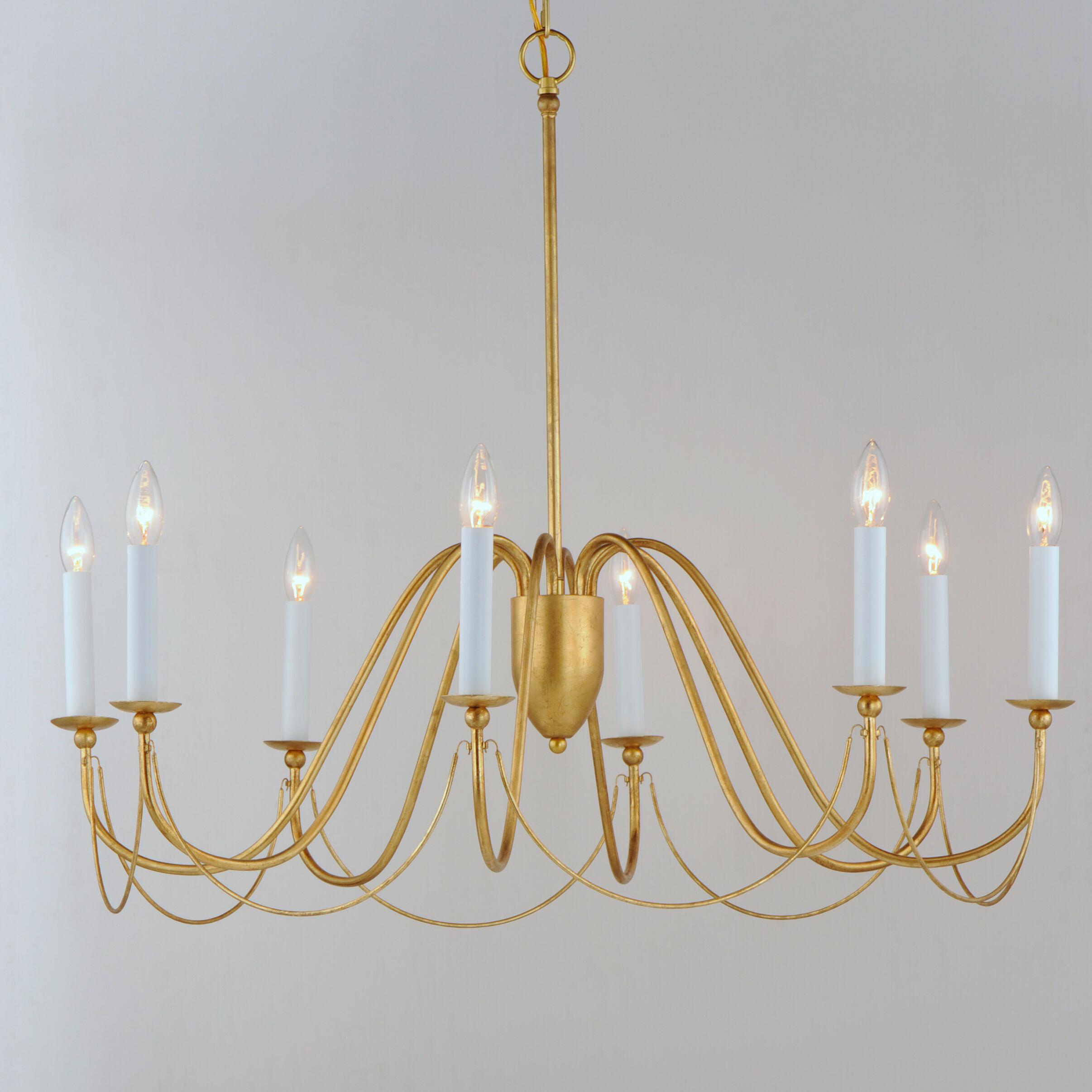 Plumette 8 Light 36 inch Gold Leaf Chandelier Ceiling Light