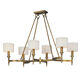 Fairmont 6 Light 22 inch Natural Aged Brass Single-Tier Chandelier Ceiling Light