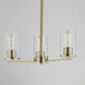 Lateral 3 Light 18 inch Satin Brass Chandelier Ceiling Light in Clear
