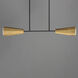 Rizzo 2 Light 36.75 inch Black and Antique Brass Linear Pendant Ceiling Light