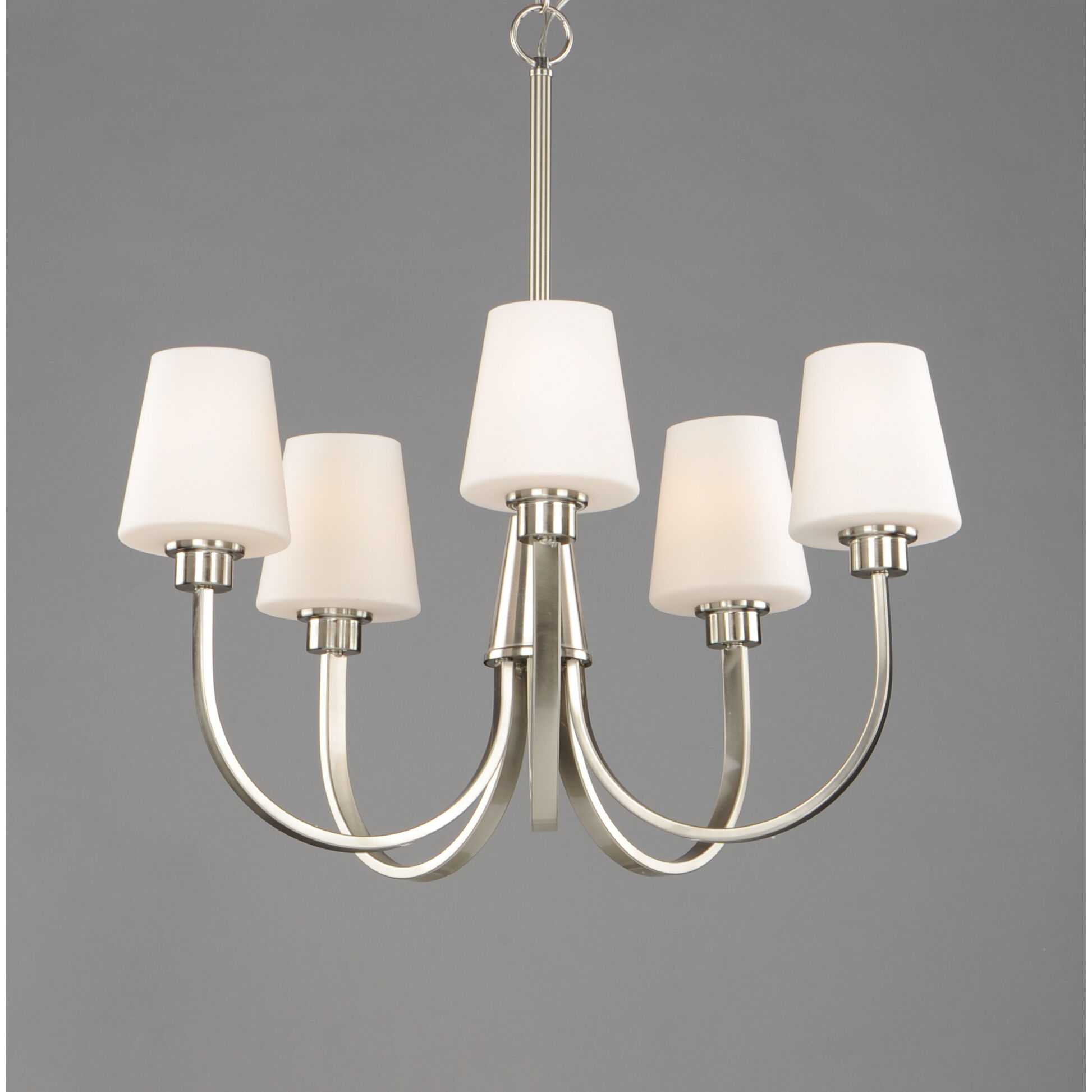 Shelter 5 Light 27 inch Satin Nickel Chandelier Ceiling Light