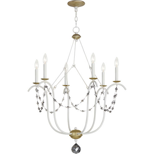 Formosa 6 Light 27 inch Ecru and Venetian Gold Chandelier Ceiling Light