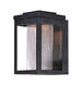 Salon LED LED 10 inch Black Outdoor Wall Sconce in Clear Ribbed