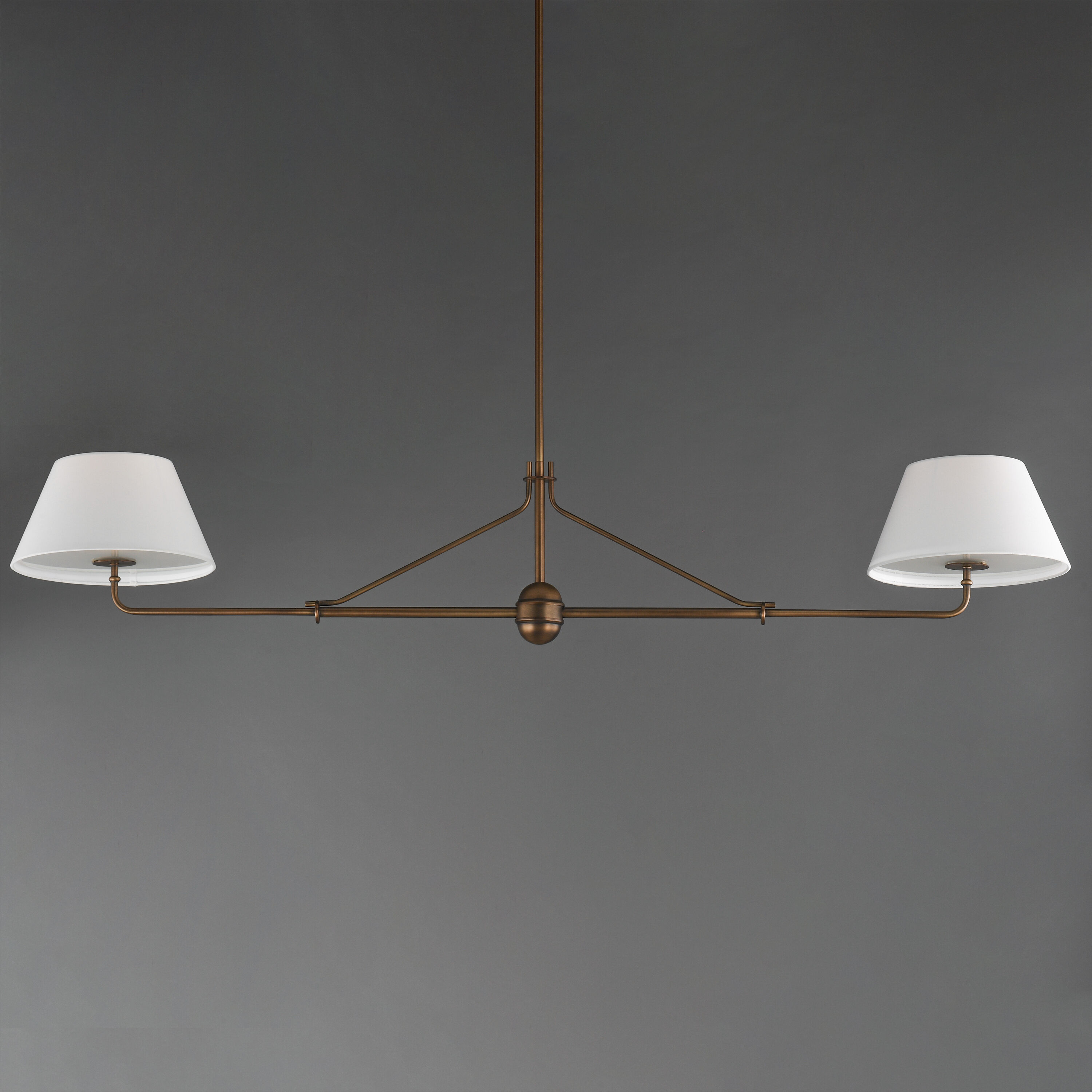 Dunbridge 2 Light 62 inch Weathered Brass Linear Pendant Ceiling Light