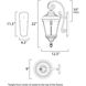 Sentry 1 Light 22 inch Black Outdoor Wall Mount