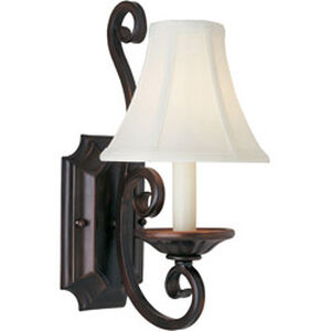 Manor 1 Light 7 inch Oil Rubbed Bronze Wall Sconce Wall Light in With Shade (123)