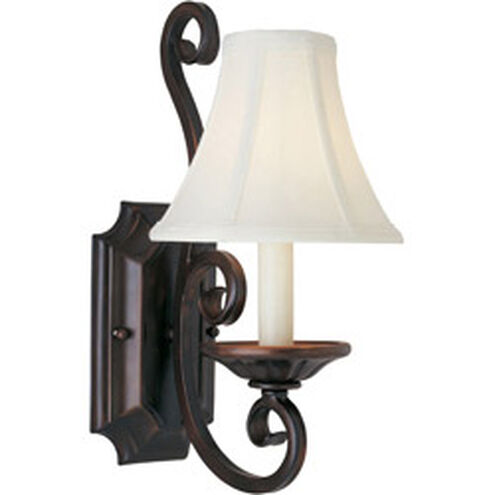 Manor 1 Light 7 inch Oil Rubbed Bronze Wall Sconce Wall Light in With Shade (123)