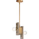 Plank 2 Light 5 inch Weathered Wood and Antique Brass Pendant Ceiling Light