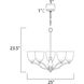 Stefan 5 Light 25 inch Satin Nickel Single-Tier Chandelier Ceiling Light