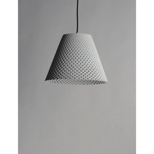 Woven 1 Light 15 inch Gray/Black Single Pendant Ceiling Light in Gray and Black, Cement