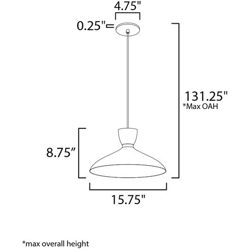 Carillon 1 Light 15.75 inch White with Satin Brass Single Pendant Ceiling Light in White and Satin Brass