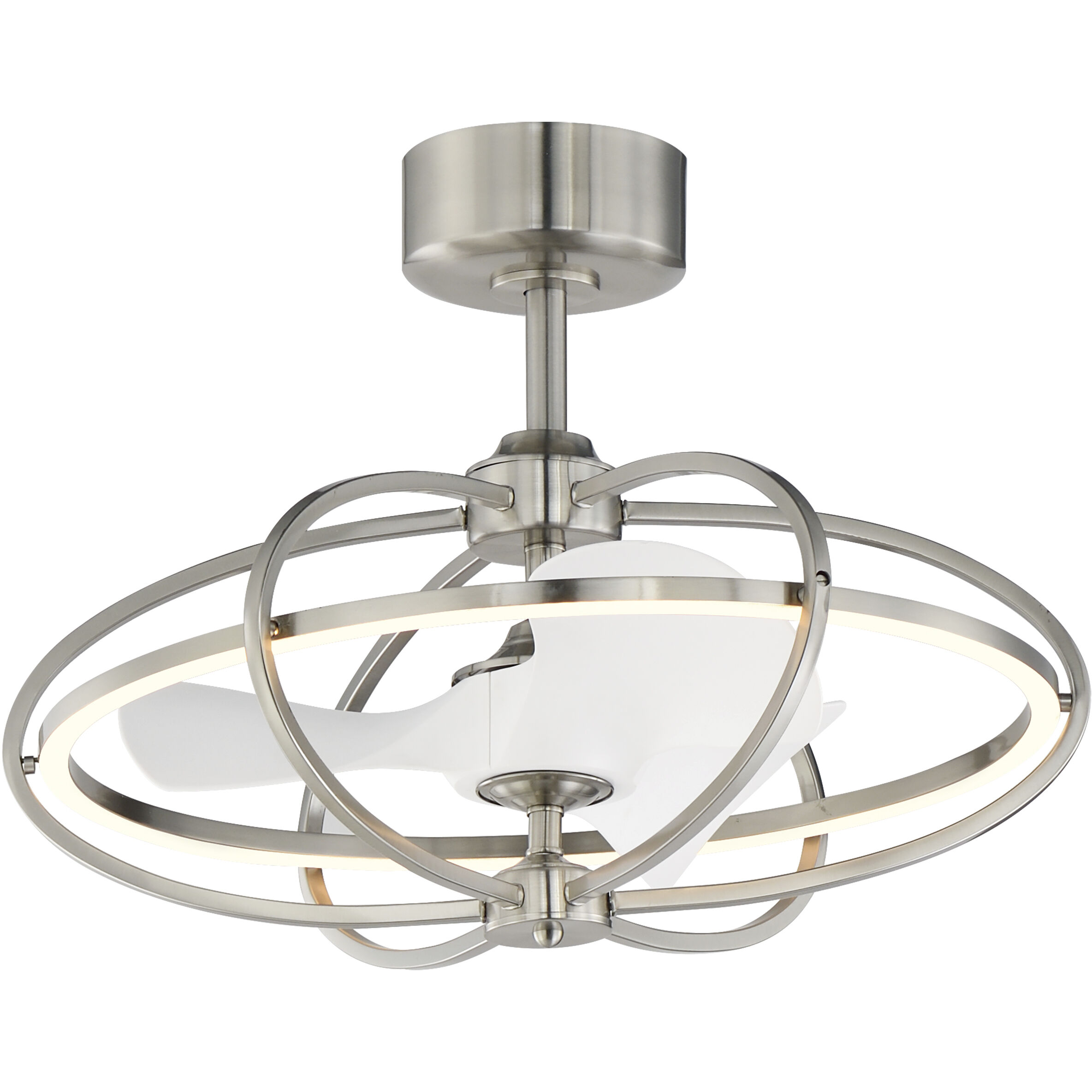 Corona Fan 21.75 inch Satin Nickel Fandelight