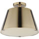 Carlo LED 13.75 inch Dark Bronze, Leather, Heritage Brass Semi-Flush Mount Ceiling Light