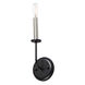 Wesley Wall Sconce Wall Light in Black and Satin Nickel