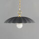 Primrose 1 Light 16 inch Dark Grey and Gold Leaf Single Pendant Ceiling Light
