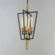 Wings 4 Light 12 inch Black and Satin Brass Multi-Light Pendant Ceiling Light