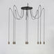 Early Electric 8 Light 15.75 inch Black and Antique Brass Multi-Light Pendant Ceiling Light