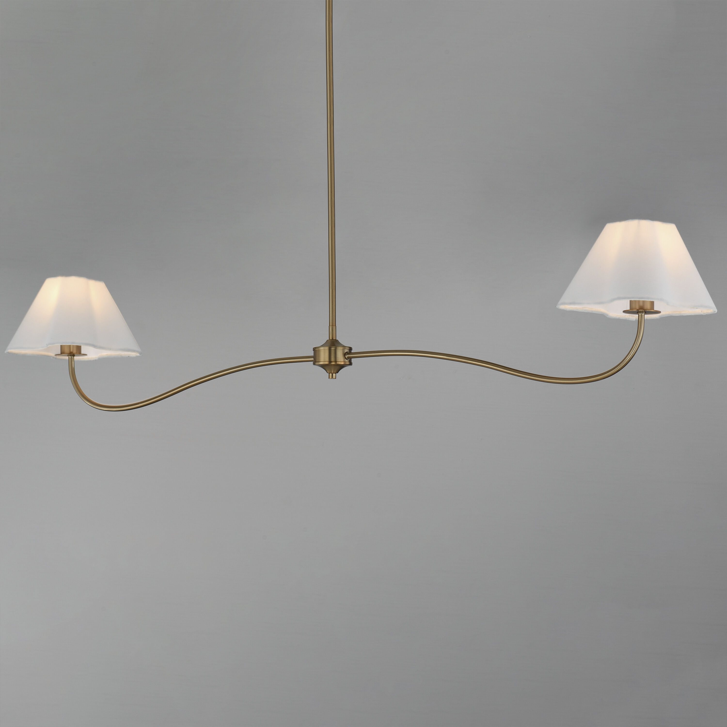 Saxon 2 Light 62 inch Natural Aged Brass Linear Pendant Ceiling Light