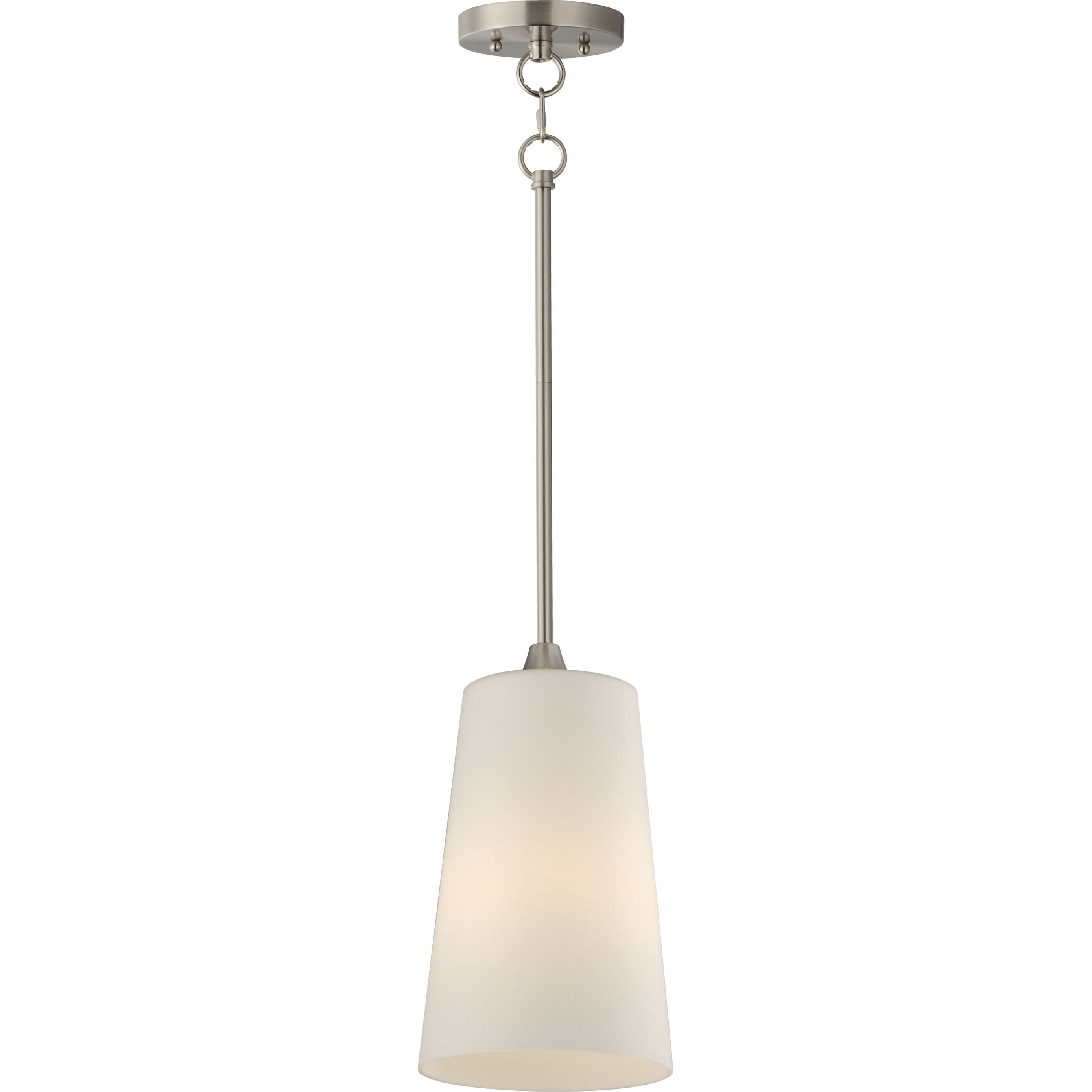 Hudson 1 Light 7.75 inch Satin Nickel Single Pendant Ceiling Light in Satin White