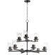Corona 9 Light 28 inch Black Multi-Tier Chandelier Ceiling Light in Clear