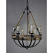 Lodge 6 Light 24 inch Weathered Oak and Bronze Chandelier Ceiling Light