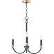 Charlton 3 Light 20 inch Black and Antique Brass Chandelier Ceiling Light in Antique Brass and Black