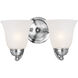 Basix 2 Light 14 inch Polished Chrome Wall Sconce Wall Light in Frosted
