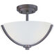 Deven 3 Light 14 inch Oil Rubbed Bronze Semi-Flush Mount Ceiling Light