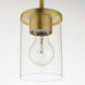 Corona 1 Light 5 inch Satin Brass Mini Pendant Ceiling Light in Clear
