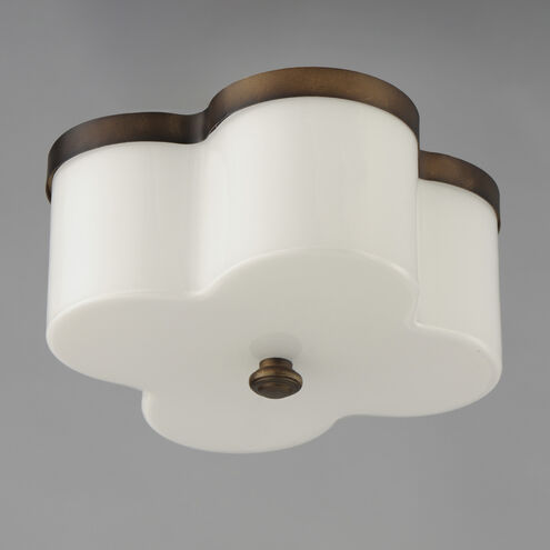 Clover 2 Light 13.5 inch Antique Bronze Flush Mount Ceiling Light