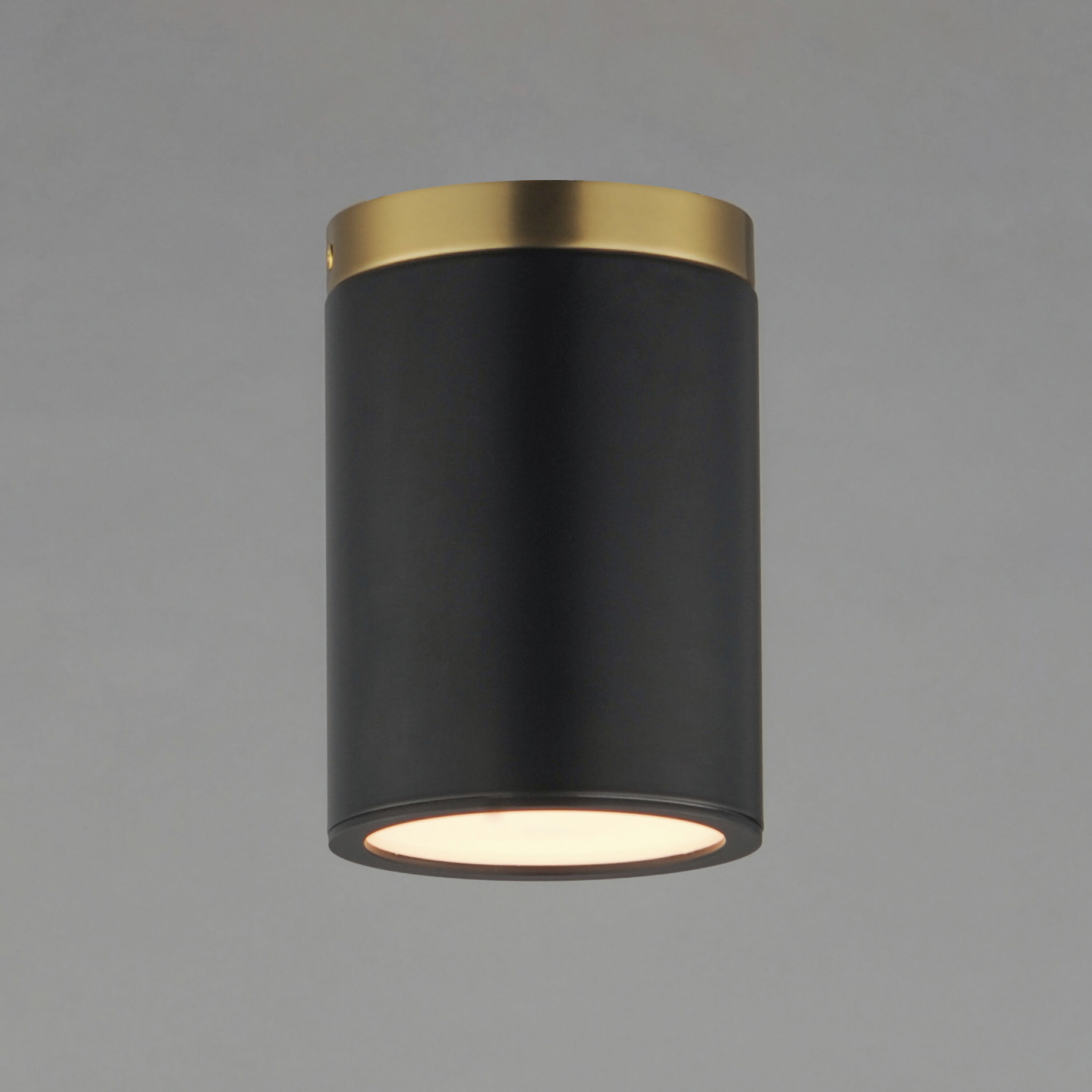 Dapper 1 Light 4.75 inch Black and Antique Brass Semi-Flush Mount Ceiling Light