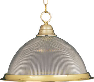 Builder Basics 1 Light 17 inch Polished Brass Single Pendant Ceiling Light