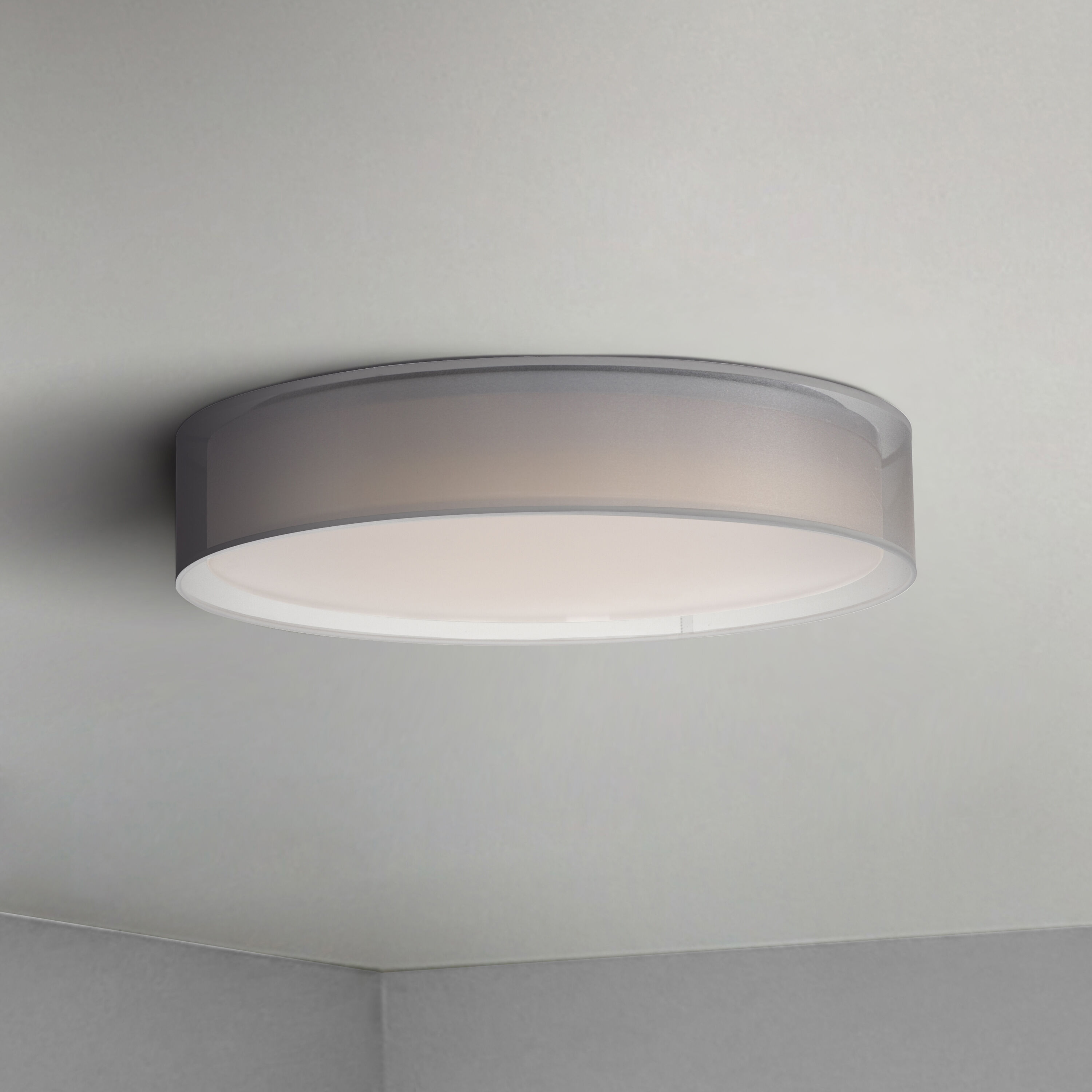 Prime LED 25 inch Flush Mount Ceiling Light in White Organza