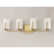 Dart 4 Light 29.75 inch Satin Brass Bath Vanity Wall Light
