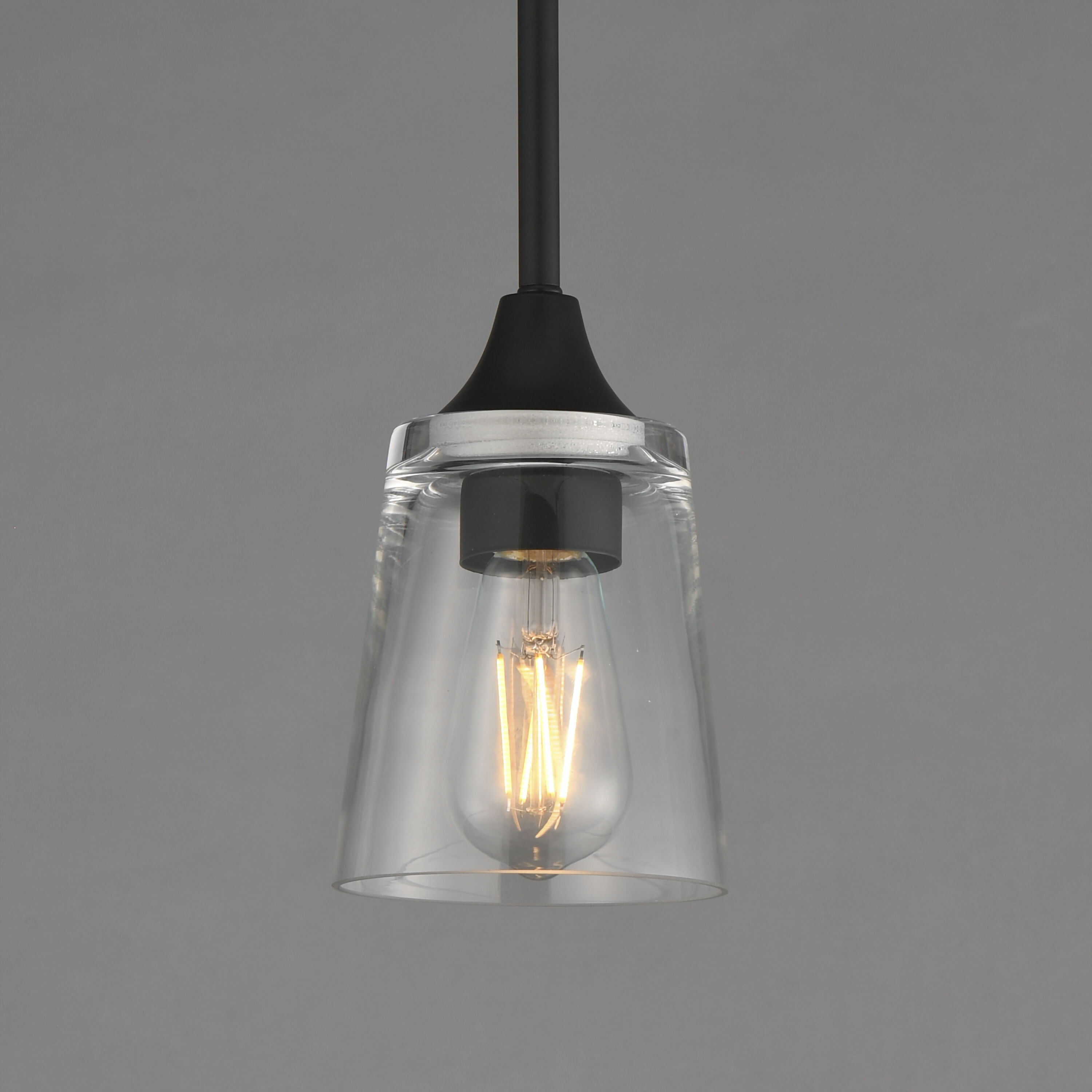 Hudson 1 Light 4.75 inch Black Mini Pendant Ceiling Light in Clear